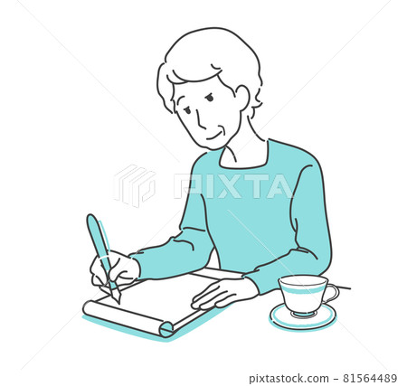 Grandma writing letters and wills Grandma writing letters and wills 81564489