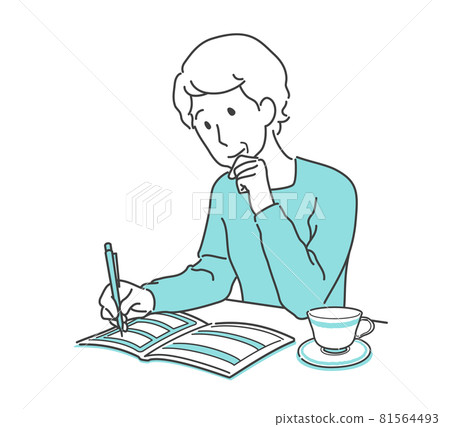 Grandma writing end-of-life notes and ending notes 81564493