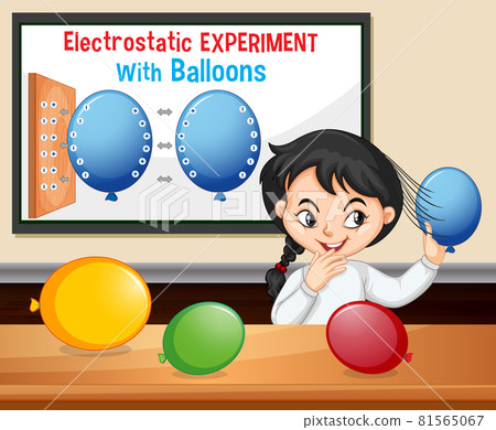 Electrostatic science experiment with scientist girl Electrostatic science experiment with scientist girl 81565067