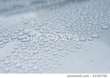 Water droplets wax rain repelled by car paint Water droplets wax rain repelled by car paint 81565795
