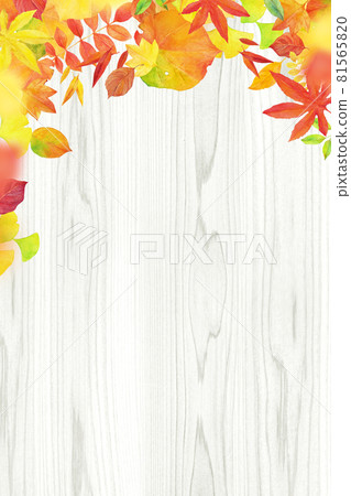 Autumn leaves wood grain watercolor illustration background material Autumn leaves wood grain watercolor illustration background material 81565820