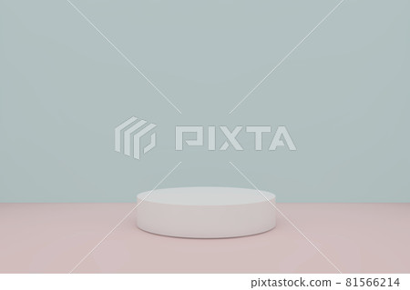 Round pedestal_floor and wall space_background_3DCG 81566214