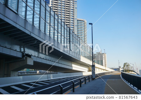Toyosu Bridge Pedestrian Walking Way Tokyo Japan Stock Photo Stock Images Stock Pictures Toyosu Bridge Pedestrian Walking Way Tokyo Japan Stock Photo Stock Images Stock Pictures 81567643