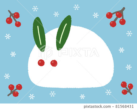 Simple snow rabbit and southern sky - Stock Illustration [81568431] - PIXTA