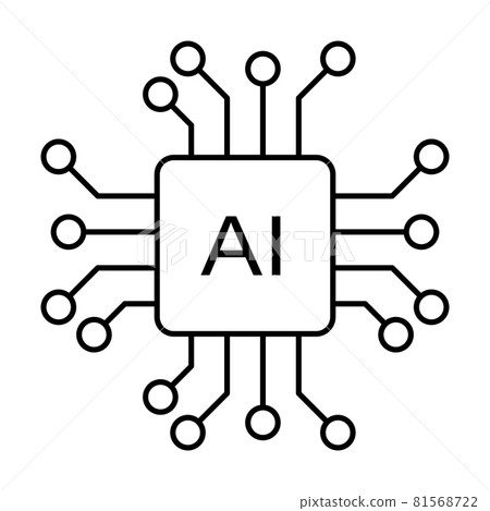 Artificial intelligence AI processor chip vector icon symbol for graphic design, logo, website, social media, mobile app, UI illustration Artificial intelligence AI processor chip vector icon symbol for graphic design, logo, website, social media, mobile app, UI illustration 81568722