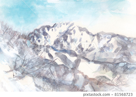 Mt. Hakkai [Winter sunny weather] Snow cap 81568723