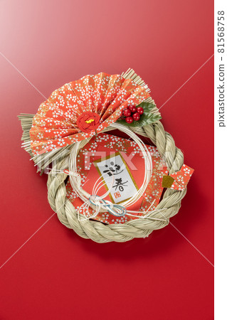New Year's decoration image material red background 81568758
