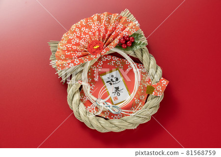 新年裝飾形像素材紅色背景 81568759