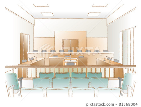 Vector illustration of court. Make a trial. 81569004