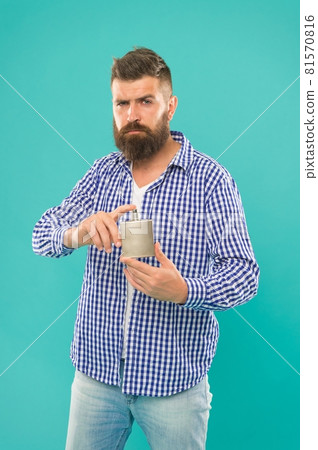 Sophisticated sensual scent. caucasian guy with beard.  81570816