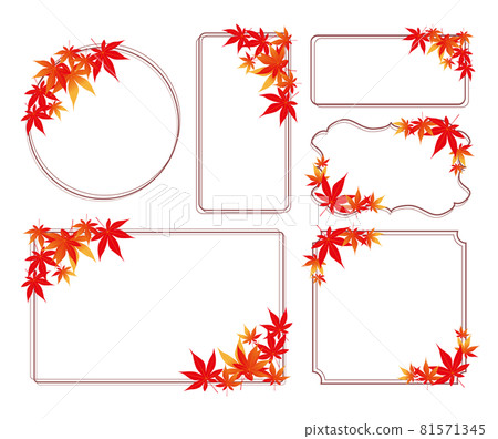 Autumn Japanese style autumn leaves frame 81571345