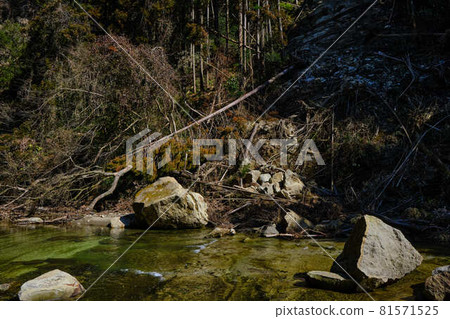 崩塌、落石、懸崖崩塌、山體滑坡、河坡崩塌、照片素材 81571525