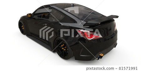 Black small sports car coupe. 3d rendering. Black small sports car coupe. 3d rendering. 81571991