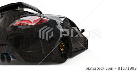 Black small sports car coupe. 3d rendering. Black small sports car coupe. 3d rendering. 81571992