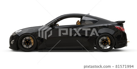 Black small sports car coupe. 3d rendering. Black small sports car coupe. 3d rendering. 81571994