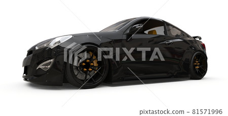 Black small sports car coupe. 3d rendering. Black small sports car coupe. 3d rendering. 81571996
