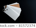 Blank ring memo on black background 81572374