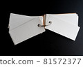 Blank ring memo on black background 81572377