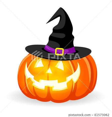 Halloween pumpkin with hat.  81573062