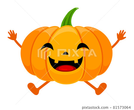 Cute cartoon pumpkin character design. 81573064