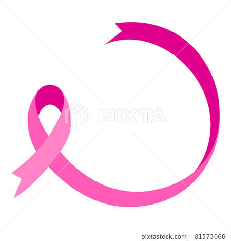 Pink ribbon in circle shape. - Stock Illustration [81573066] - PIXTA