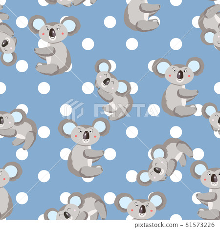 Seamless pattern with cute koala baby and... - Stock Illustration ...