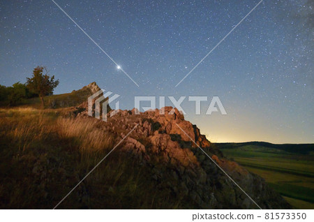 North Star Landscape With Galaxy in Macin Mountains North Star Landscape With Galaxy in Macin Mountains 81573350