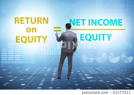 Businessman in return on equity concept Businessman in return on equity concept 81577811