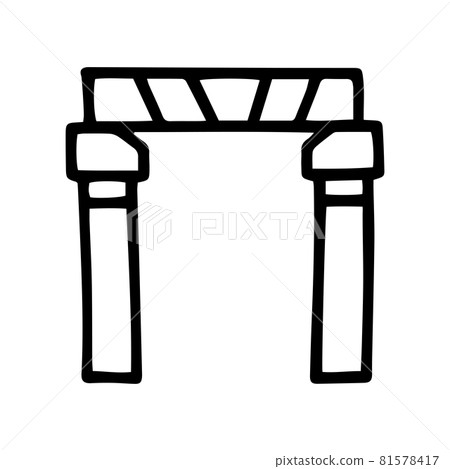 Arch black line vector doodle icon design 81578417
