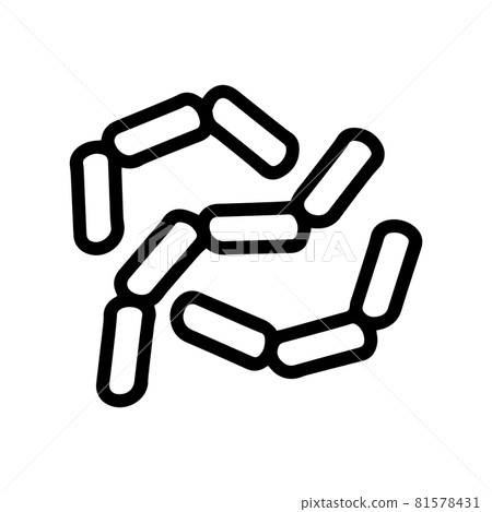 Bacteria streptobacillus black line vector doodle icon Bacteria streptobacillus black line vector doodle icon 81578431