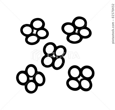 Bacteria tetracoccus black line vector doodle icon Bacteria tetracoccus black line vector doodle icon 81578432