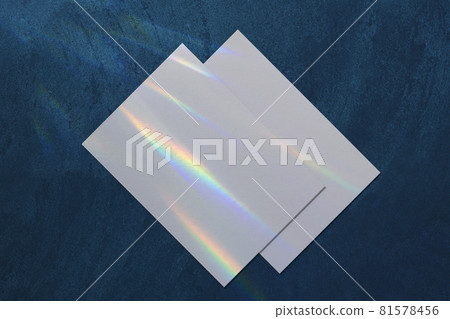 Two empty vertical rectangle poster mockup on blue background 81578456