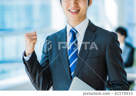 [Modern office] Guts pose businessman faceless 81578933