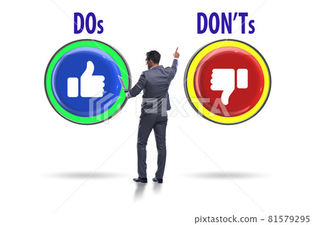 Concept of choosing between dos and donts Concept of choosing between dos and donts 81579295