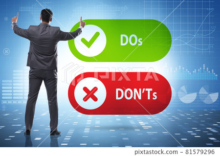 Concept of choosing between dos and donts Concept of choosing between dos and donts 81579296