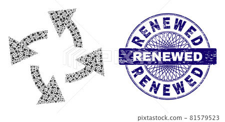 Centrifugal Arrows Recursive Composition of Centrifugal Arrows Icons and Distress Renewed Round Guilloche Seal 81579523