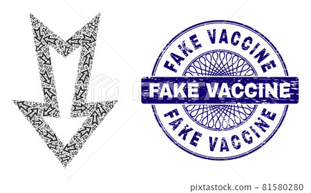 Arrow Down Recursion Composition of Arrow Down Icons and Scratched Fake Vaccine Round Guilloche Seal Stamp Arrow Down Recursion Composition of Arrow Down Icons and Scratched Fake Vaccine Round Guilloche Seal Stamp 81580280