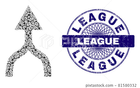 Combine Arrow Up Fractal Collage of Combine... - Stock Illustration ...