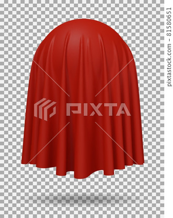 Ball or sphere covered with red fabric with shadow Ball or sphere covered with red fabric with shadow 81580651