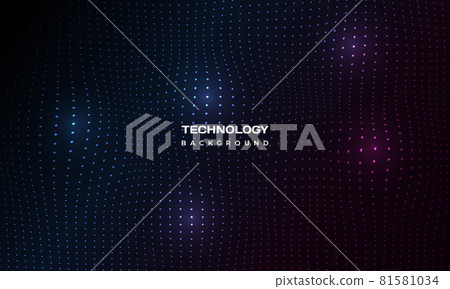 Abstract digital technology particles mesh dark background. Abstract digital technology particles mesh dark background. 81581034