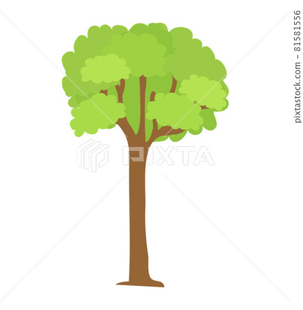 Tree Icon with Green Leaves and Brown Trunk Vector - Stock Illustration ...