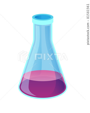 Chemical Conus Shape Flask with Purple Liquid Chemical Conus Shape Flask with Purple Liquid 81581561