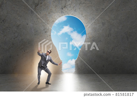 Businessman in new idea concept 81581817