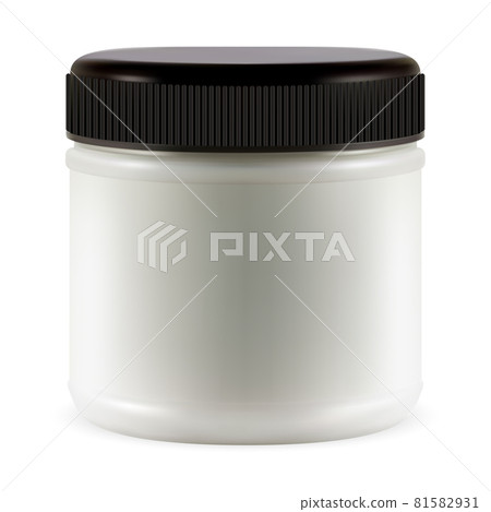 White cream jar. Cosmetic cream plastic container 81582931