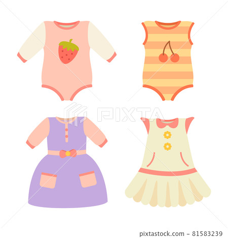 Baby Clothes Collection Dress Vector Illustration 81583239