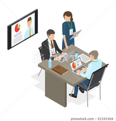 Business People at Table Deciding Working Issues 81583368