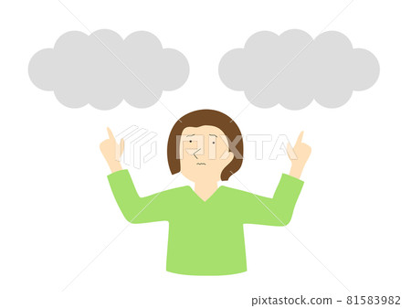 With a female balloon wondering which to choose 81583982