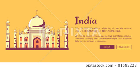 Famous Indian Building of Taj Mahal Illustration 81585228