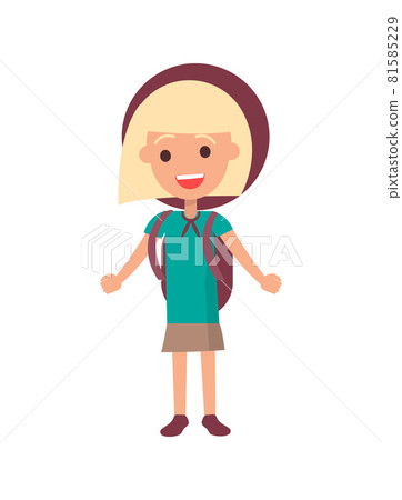 Smiling Girl Scout Isolated Illustration 81585229
