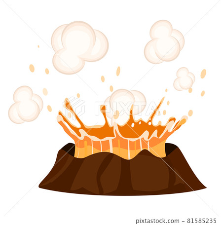 Massive Volcanic Eruption Isolated Illustration Massive Volcanic Eruption Isolated Illustration 81585235